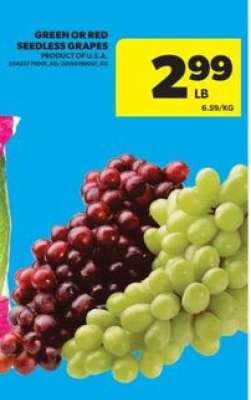 GREEN or RED SEEDLESS GRAPES