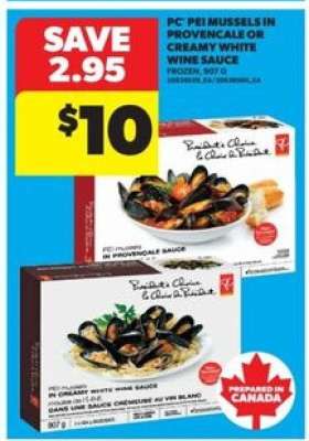 PC PEI Mussels in Provencale or Creamy White Wine Sauce
