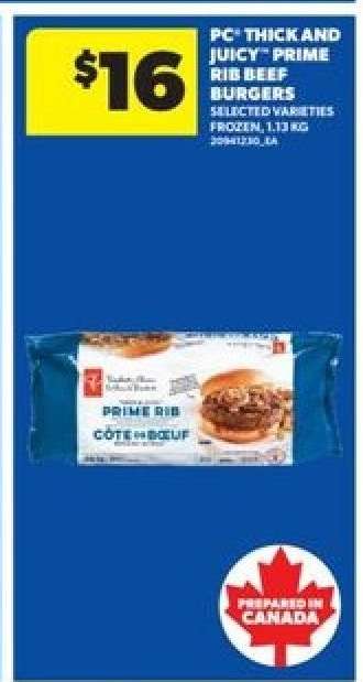 PC Thick and Juicy Prime Rib Beef Burgers