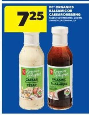 PC Organics Balsamic or Caesar Dressing