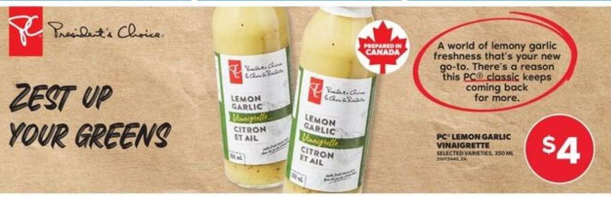 PC Lemon Garlic Vinaigrette