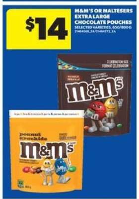 M&M's or Maltesers Extra Large Chocolate Pouches
