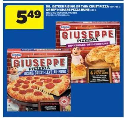 Dr. Oetker Rising or Thin Crust Pizza or Rip'n Share Pizza Buns