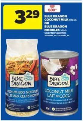 Blue Dragon Coconut Milk or Noodles