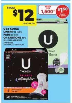 U by Kotex Liners, Pads, or Tampons