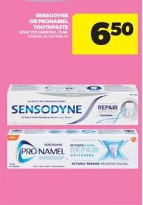 Sensodyne or Pronamel Toothpaste