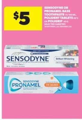 SENSODYNE OR PRONAMEL BASE TOOTHPASTE