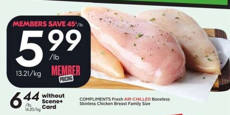 COMPLIMENTS Fresh AIR-CHILLED Boneless Skinless Chicken Breast Family Size