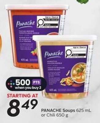 PANACHE Soups 625 mL or Chili 650 g