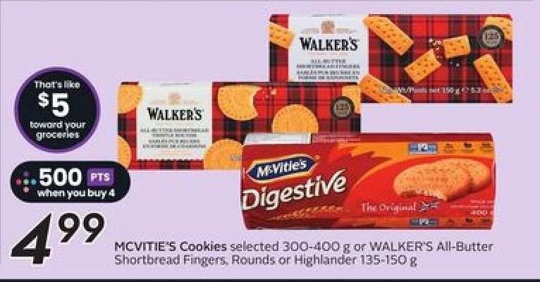 MCVITIE'S Cookies or WALKER'S All-Butter Shortbread