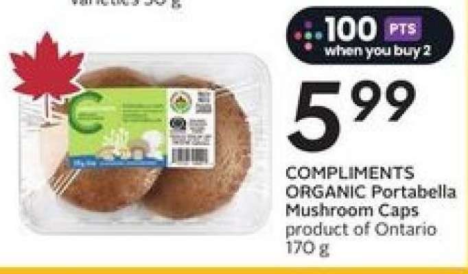 COMPLIMENTS ORGANIC Portabella Mushroom Caps