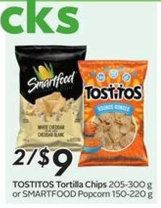 Tostitos Tortilla Chips or Smartfood Popcorn