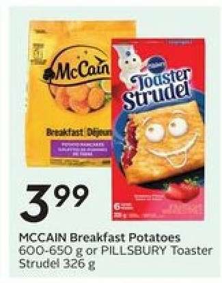 MCCAIN Breakfast Potatoes or PILLSBURY Toaster Strudel
