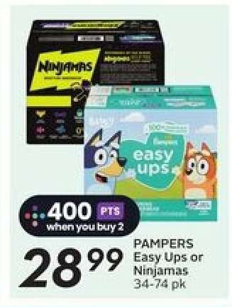 PAMPERS Easy Ups or Ninjamas