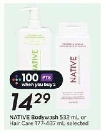 NATIVE Bodywash or Hair Care