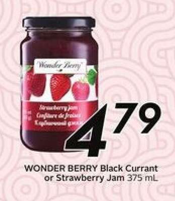 WONDER BERRY Black Currant or Strawberry Jam