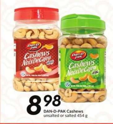 DAN-D-PAK CASHEWS