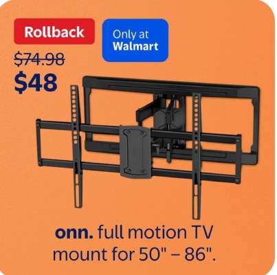 onn. full motion TV mount