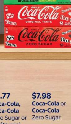Coca-Cola or Coca-Cola Zero Sugar