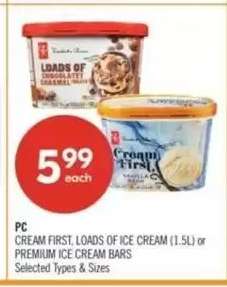 PC CREAM FIRST, LOADS OF ICE CREAM (1.5L) or PREMIUM ICE CREAM BARS