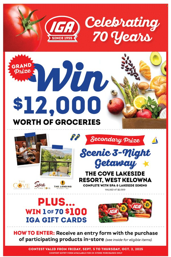 IGA flyer - September 12, 2025 - September 18, 2025. Page 1