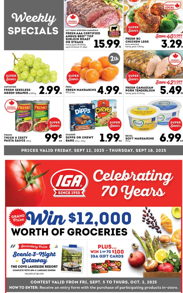 IGA flyer - September 12, 2025 - September 18, 2025. Page 2