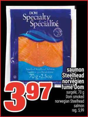saumon Steelhead norvégien fumé Dom