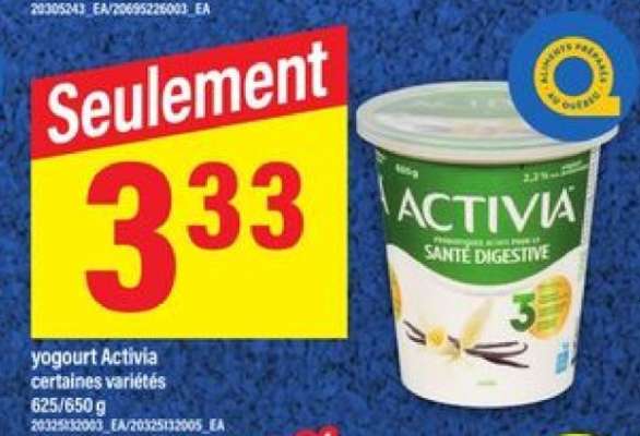 Yogourt Activia