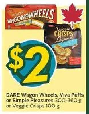 DARE Wagon Wheels, Viva Puffs or Simple Pleasures