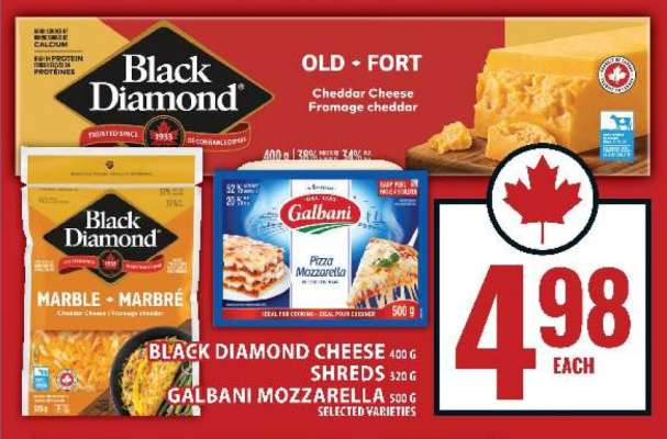 Black Diamond Cheese Shreds & Galbani Mozzarella