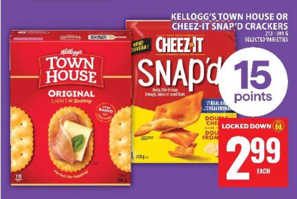 KELLOGG’S TOWN HOUSE OR CHEEZ-IT SNAP’D CRACKERS