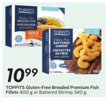 TOPPITS Gluten-Free Breaded Premium Fish fillets or Battered Shrimp