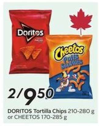 DORITOS Tortilla Chips or CHEETOS