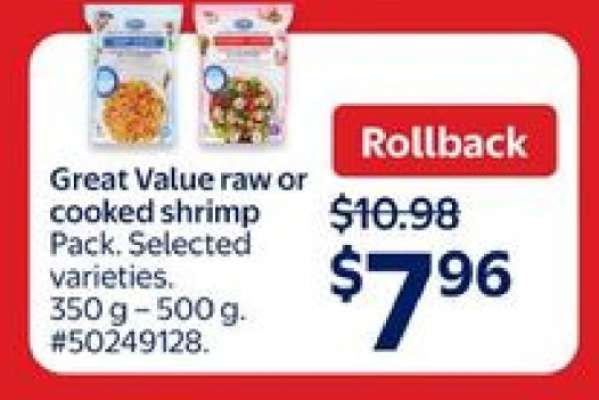 Great Value Raw or Cooked Shrimp