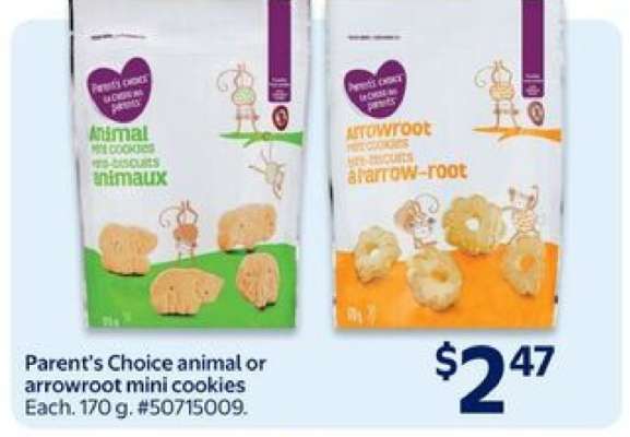 Parent's Choice animal or arrowroot mini cookies