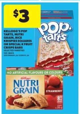 Kellogg's Pop Tarts, Nutri Grain, Rice Krispies Squares or Special K Fruit Crisps Bars