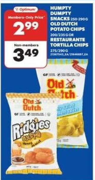 Humpty Dumpty Snacks, Old Dutch Potato Chips, Restaurante Tortilla Chips