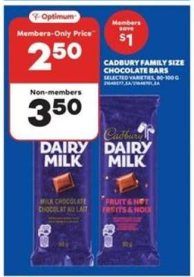 Cadbury Family Size Chocolate Bars