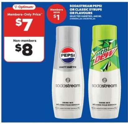 SodaStream Pepsi or Classic Syrups or Flavours
