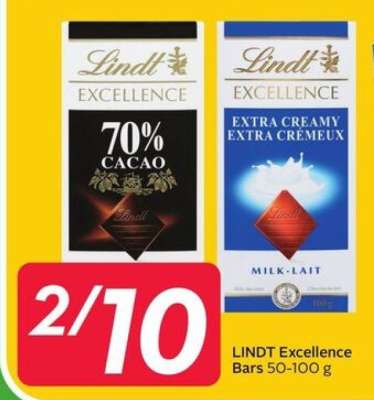 LINDT Excellence Bars 50-100 g