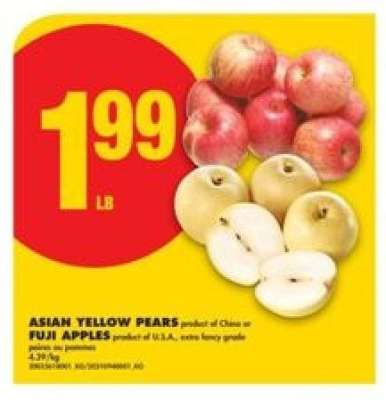 ASIAN YELLOW PEARS OR FUJI APPLES