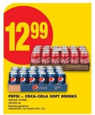 Pepsi or Coca-Cola Soft Drinks