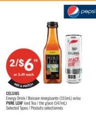 CELSIUS Energy Drink / PURE LEAF Iced Tea